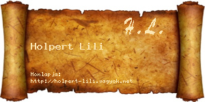 Holpert Lili névjegykártya